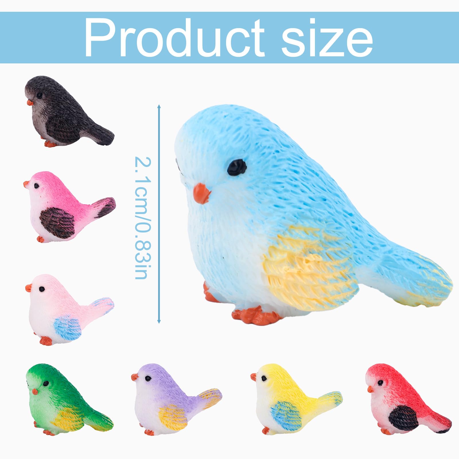 Amazon.co.jp: 24個 ミニ樹脂鳥、カラフルなミニチュア鳥の置物 ドール